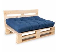 bananair - Coussin Palette Extérieur Confortable - Tissu Résistant, Anti-UV & Déperlant - Coussin Salon de Jardin Extérieur, Balcon, Terrasse (Assise, 120 x 80 cm, Bleu)