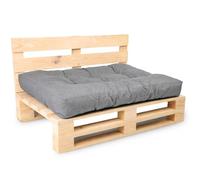 bananair - Coussin Palette Extérieur Confortable - Tissu Résistant, Anti-UV & Déperlant - Coussin Salon de Jardin Extérieur, Balcon, Terrasse (Assise, 120 x 80 cm, Gris)