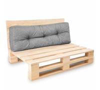 bananair - Coussin Palette Extérieur Confortable - Tissu Résistant, Anti-UV & Déperlant - Coussin Salon de Jardin Extérieur, Balcon, Terrasse (Dossier, 120 x 40 cm, Gris)