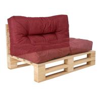 bananair - Coussin Palette Extérieur Confortable - Tissu Résistant, Anti-UV & Déperlant - Coussin Salon de Jardin Extérieur, Balcon, Terrasse (Taille Polyvalente Assise ou Dossier, 120X60 cm, Rouge)
