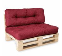 Coussins palette lot en polyester BANANAIR 120x80x15 cm rouge