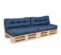 Coussins Palette lot x2 en polyester BANANAIR 120x80cm/120x40cm Bleu