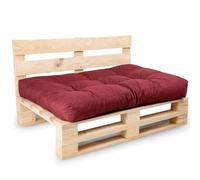 bananair - Coussin Palette Extérieur Confortable - Tissu Résistant, Anti-UV & Déperlant - Coussin Salon de Jardin Extérieur, Balcon, Terrasse (Assise, 120 x 80 cm, Rouge)