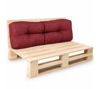 bananair - Coussin Palette Extérieur Confortable - Tissu Résistant, Anti-UV & Déperlant - Coussin Salon de Jardin Extérieur, Balcon, Terrasse (Dossier, 120 x 40 cm, Rouge)