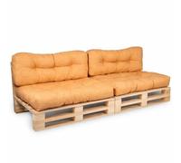 Coussins Palette lot x2 en polyester BANANAIR 120x80cm/120x40cm Orange