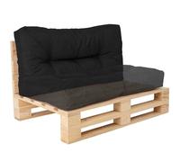 bananair - Coussin Palette Extérieur Confortable - Tissu Résistant, Anti-UV & Déperlant - Coussin Salon de Jardin Extérieur, Balcon, Terrasse (Taille Polyvalente Assise ou Dossier, 120X60 cm, Noir)