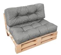 Coussins palette lot en polyester BANANAIR 120x80x15 cm gris