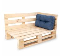 bananair - Coussin Palette Extérieur Confortable - Tissu Résistant, Anti-UV & Déperlant - Ideal pour Salon de Jardin Extérieur, Balcon, Terrasse (Coussin d'angle, 60 x 40 cm, Bleu)