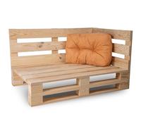 bananair - Coussin Palette Extérieur Confortable - Tissu Résistant, Anti-UV & Déperlant - Ideal pour Salon de Jardin Extérieur, Balcon, Terrasse (Coussin d'angle, 60 x 40 cm, Orange)