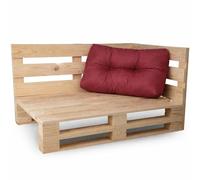 bananair - Coussin Palette Extérieur Confortable - Tissu Résistant, Anti-UV & Déperlant - Ideal pour Salon de Jardin Extérieur, Balcon, Terrasse (Coussin d'angle, 60 x 40 cm, Rouge)