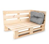 bananair - Coussin Palette Extérieur Confortable - Tissu Résistant, Anti-UV & Déperlant - Ideal pour Salon de Jardin Extérieur, Balcon, Terrasse (Coussin d'angle, 60 x 40 cm, Gris)