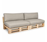 Coussins Palette Déhoussable Imperméable LOT x2 BANANAIR 120x80cm/120x40cm Gris clair