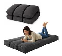 bananair - Futon 1 Place Épais & Confortable Fabriqué en France, Housse Lavable, Idéal comme Matelas de Sol, d'Appoint, Chauffeuse - Futon Pliable, Sangle de Rangement Incluse (90x190 cm, Gris Foncé)