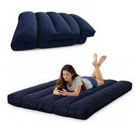 Futon déhoussable - 140 x 190 cm - Bananair - Bleu foncé