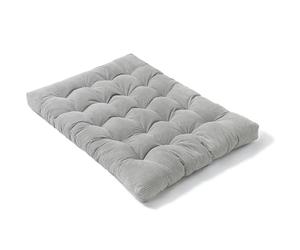 bananair - Futon 2 Places Épais & Confortable, Rembourrage en Mousse - Tissu en Velours Côtelé, Doux & Élégant - Sangles Incluses, Matelas de Sol Pliable Pratique (160x200 cm, Gris Clair)