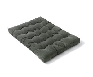 bananair - Futon 2 Places Épais & Confortable, Rembourrage en Mousse - Tissu en Velours Côtelé, Doux & Élégant - Sangles Incluses, Matelas de Sol Pliable Pratique (160x200 cm, Gris Foncé)
