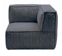 bananair - Pouf d'angle Droit Déhoussable en Velours Côtelé (Gris Foncé) | Modulable, Déhoussable, Tissu OEKO-TEX, Toucher Doux, Assise Confortable