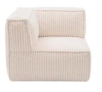 bananair - Pouf d'angle Gauche Déhoussable en Velours Côtelé (Blanc Cassé) | Modulable, Déhoussable, Tissu OEKO-TEX, Toucher Doux, Assise Confortable