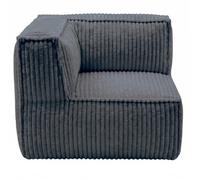 bananair - Pouf d'angle Gauche Déhoussable en Velours Côtelé (Gris Foncé) | Modulable, Déhoussable, Tissu OEKO-TEX, Toucher Doux, Assise Confortable