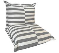 bananair - Pouf Extérieur Imperméable à Rayures - Confortable, Polyvalent, Anti-UV, Déhoussable - Pouf Géant XXL Design pour Salon de Jardin Extérieur (85 x 85 x 75 cm, Gris)