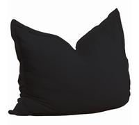 bananair Pouf Géant XXL d’Intérieur en Bouclette - Doux, Confortable, Déhoussable - Généreusement Rembourré Détente Totale - Gros Pouf Lit pour Salon, Chambre Ado, Adulte, Gamer (180x140 cm, Noir)