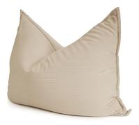 bananair Pouf Géant XXL d’Intérieur en Velours Côtelé 180x140 cm - Doux, Confortable, Déhoussable - Généreusement Rembourré, Détente Totale - Gros Pouf Lit pour Salon, Chambre Ado, Gamer (Beige)