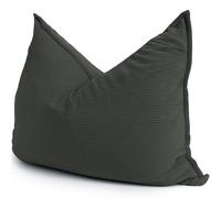 bananair Pouf Géant XXL d’Intérieur en Velours Côtelé 180x140 cm - Doux, Confortable, Déhoussable - Généreusement Rembourré, Détente Totale - Gros Pouf Lit pour Salon, Chambre Ado, Gamer (Gris Foncé)
