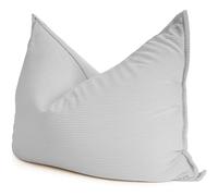 bananair Pouf Géant XXL d’Intérieur en Velours Côtelé 180x140 cm - Doux, Confortable, Déhoussable - Généreusement Rembourré, Détente Totale - Gros Pouf Lit pour Salon, Chambre Ado, Gamer (Gris Clair)