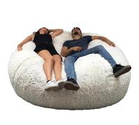 bananair - Pouf Géant XXL en Fourrure - Doux & Confortable - Housse Lavable en Machine - Généreusement Rembourré, Qualité Supérieure - Gros Pouf Lit, Bean Bag (Blanc, 180 cm)