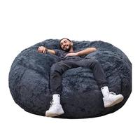 bananair - Pouf Géant XXL en Fourrure - Doux & Confortable - Housse Lavable en Machine - Généreusement Rembourré, Qualité Supérieure - Gros Pouf Lit, Bean Bag (Gris, 160 cm)