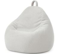 Pouf Poire Velours Côtelé déhoussable - 120x100 cm - Bananair - Gris clair Fabriqué en France