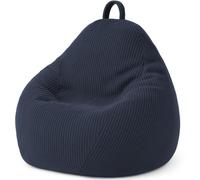 bananair Pouf Poire en Velours Côtelé - Fabriqué en France - Doux, Confortable, Facilement Transportable & Housse Lavable - Gros Pouf Salon/Chambre pour Enfant (80 x 70 cm, Bleu Foncé)