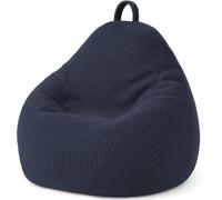 bananair Pouf Poire en Velours Côtelé - Fabriqué en France - Doux, Confortable, Facilement Transportable & Housse Lavable - Gros Pouf Salon/Chambre pour Ado, Enfant (105 x 85 cm, Bleu foncé)
