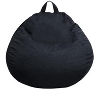 Bananair - Pouf Poire Fabriqué en France - Rembourré en Mousse, Housse Lavable en Machine - Idéal pour Salon, Chambre ou Coin Cosy - Pouf Facile à Transporter, Parfait pour Enfant (80x70 cm, Noir)