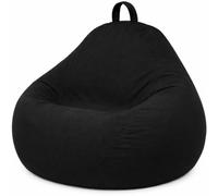 Bananair - Pouf Poire Fabriqué en France - Rembourré en Mousse, Housse Lavable en Machine - Idéal pour Salon, Chambre ou Coin Cosy - Pouf Facile à Transporter, Parfait pour Adulte (120x100 cm, Noir)