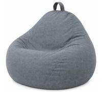 bananair - Pouf Poire Fabriqué en France - Rembourré en Mousse, Housse Lavable - Idéal pour Salon, Chambre ou Coin Cosy - Pouf Facile à Transporter, Parfait pour Enfant (80x70 cm, Gris Foncé)
