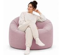 Bananair - Pouf Poire Géant Velours Côtelé, Fabriqué en France - Fauteuil Pouf XXL Remplissage Mousse, Généreusement Rembourré, 100% Confort & Douceur - Idéal Salon, Chambre Adulte, Ado (100 cm, Rose)