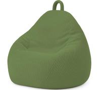 bananair - Pouf Poire Velours Côtelé, Housse Lavable, 105x85 cm, Vert Botanical