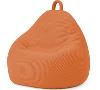 bananair - Pouf Poire Velours Côtelé, Housse Lavable, 80x70 cm, Terracotta | Fabriqué en France, Doux, Facile à Transporter, Pour enfants