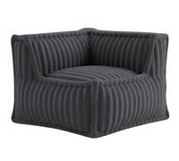 bananair - Pouf Salon & Chambre - Bean Bag Compressé en Fourrure Synthétique Douce avec Rembourrage Mousse - Fauteuil Pouf d’Angle - Boneless Couch Confortable et Élégant (Gris Foncé)