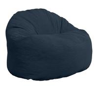 bananair - Pouf Salon Chambre en Velours Côtelé, Fabriqué en France - Fauteuil Pouf Poire XXL avec Remplissage en Mousse - 100% Confort & Douceur - Idéal pour Adulte, Ado (100 cm, Bleu Nuit)