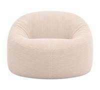 bananair - Pouf Salon Chambre en Velours Côtelé, Fabriqué en France - Fauteuil Pouf Poire XXL avec Remplissage en Mousse - 100% Confort & Douceur - Idéal pour Adulte, Ado (100 cm, Blanc Cassé)
