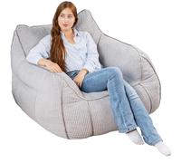 bananair - Pouf Salon & Chambre en Velours Côtelé - Fauteuil Pouf Cocooning, Élégant & Douillet - Idéal pour Coin Lecture ou Cosy (Gris Clair)