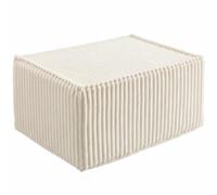 bananair - Repose-Pieds Déhoussable en Velours Côtelé, Blanc cassé | Fabriqué en France, Tissu Oeko-Tex, 100 % Confort