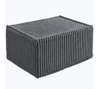 bananair - Repose-Pieds Déhoussable en Velours Côtelé, Gris foncé | Fabriqué en France, Tissu Oeko-Tex, 100 % Confort