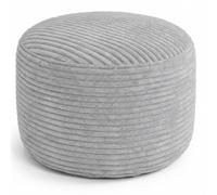 bananair - Repose Pieds Salon - Housse Lavable, Remplissage Mousse - Tabouret Pouf Élégant, Ottoman Pouf Rond Doux & Confortable (50x30 cm, Gris Clair)