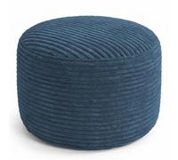 bananair - Repose Pieds Salon - Housse Lavable, Remplissage Mousse - Tabouret Pouf Élégant, Ottoman Pouf Rond Doux & Confortable (50x30 cm, Bleu Foncé)