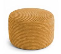 bananair - Repose Pieds Salon - Housse Lavable, Remplissage Mousse - Tabouret Pouf Élégant, Ottoman Pouf Rond Doux & Confortable (50x30 cm, Jaune Moutarde)