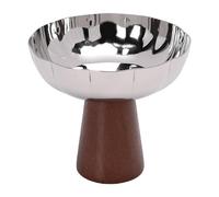banapoy Bol à Crème Glacée, Bol à Dessert Exquis Acier Inoxydable avec Base en Bois, Service sur Pieds pour Coupes Glacée, Fruits, Pudding, Collations, Yaourt, Mousse, Bonbons