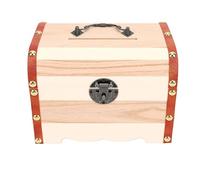 banapoy Coffre au Trésor Vintage, Tirelire en Bois Sécurisée d'inspiration Antique, Boîte d'économie 'argent, Boîte à Bijoux Décorative avec Serrure t Rangement pour Enfants, Adultes,